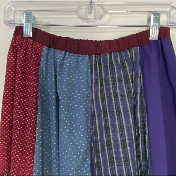 Handmade Patchwork Tiered Maxi Skirt Medium Boho Hippie Streetwear 70s Gypsy - Picture 7 of 11